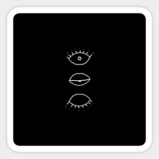 Three eyes on black Sticker